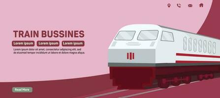 Transport Webseite Design Vorlage, mit Schiene Transport Elemente. rot vektor