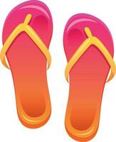 Paar von Flip Flop Sandalen. isoliert bunt Sommer- Flip Flops schwimmen tragen. Karikatur Vektor Illustration