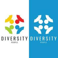 bunt Vielfalt Logo Vorlage. Symbol von Einheit, Freundschaft, Gemeinschaft und Zusammengehörigkeit. vektor