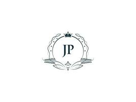 Monogramm jp feminin Unternehmen Logo Design, Luxus jp pj königlich Krone Logo Symbol vektor