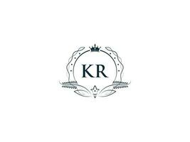 Alphabet Krone kr feminin Logo Elemente, Initiale Luxus kr rk Brief Logo Vorlage vektor