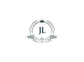 Monogramm J L feminin Unternehmen Logo Design, Luxus J L lj königlich Krone Logo Symbol vektor