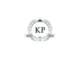 Alphabet Krone kp feminin Logo Elemente, Initiale Luxus kp pk Brief Logo Vorlage vektor
