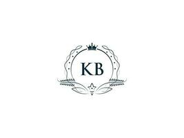 Alphabet Krone kb feminin Logo Elemente, Initiale Luxus kb bk Brief Logo Vorlage vektor