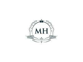 Monogramm mh Luxus Krone Logo, kreativ feminin mh Hm Logo Brief Symbol Vektor