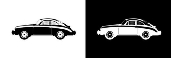 schwarz Sport Auto Symbol auf ein Weiß Hintergrund. retro Wagen. vektor