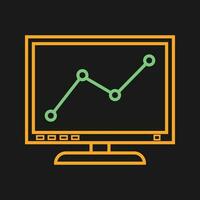 Bildschirmvektorsymbol für Diagrammlinie vektor