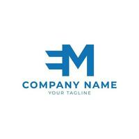 första brev em företag företags- logotyp vektor