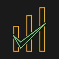 geprüftes Balkendiagramm-Vektorsymbol vektor