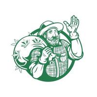 Cannabis-Landwirt-Logo-Schablonenvektor vektor