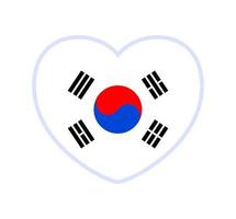 Südkorea Flagge in einer Form des Herzens Symbol flache Herz Symbol der Liebe auf dem Hintergrund Nationalflagge vektor