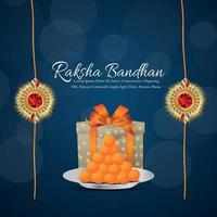 indisches Festival des glücklichen Raksha Bandhan Einladungshintergrundes mit Geschenken vektor