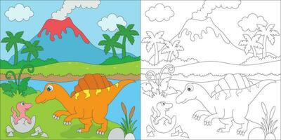 spår och Färg spinosaurie vektor