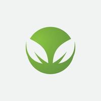 gröna blad ekologiska element vektor ikon logotyp
