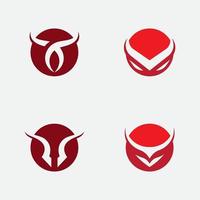 röd tjur Oxen logotyp mall vektor ikon illustration