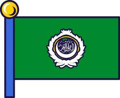 Gliederung Flagge arabisch Liga Fahnenstange Flagge Banner vektor