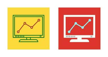 Bildschirmvektorsymbol für Diagrammlinie vektor