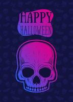 glad halloween vektor affisch banner design med skalle