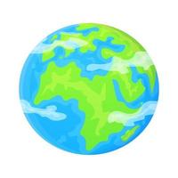 Flache Erde Planet Clipart niedlichen Cartoon-Objekt kann als globales Symbol Ökologie Konzept Lager Vektor-Illustration auf weißem Hintergrund isoliert verwendet werden vektor