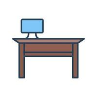 kontor skrivbord vektor ikon