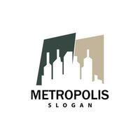 stadsbild logotyp, metropol horisont design, stad byggnad vektor, ikon symbol illustration vektor