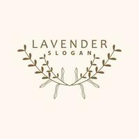 Lavendel Logo, einfach elegant lila Blume Pflanze Vektor, Gruß Karte Design, Banner, Blume Ornament, Lavendel Hand gezeichnet Hochzeit, Symbol Symbol Illustration vektor