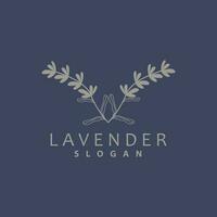 Lavendel Logo, einfach elegant lila Blume Pflanze Vektor, Gruß Karte Design, Banner, Blume Ornament, Lavendel Hand gezeichnet Hochzeit, Symbol Symbol Illustration vektor