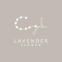 Lavendel Logo, einfach elegant lila Blume Pflanze Vektor, Gruß Karte Design, Banner, Blume Ornament, Lavendel Hand gezeichnet Hochzeit, Symbol Symbol Illustration vektor