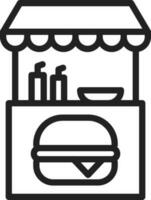 Burger Stall Symbol Vektor Bild.