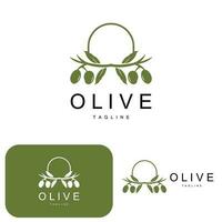 Olive Logo, Olive Öl Pflanze Vektor, natürlich Kräuter- Gesundheit Medizin Design, Illustration Vorlage Symbol vektor