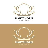 Hirsch Horn Logo, Tier Vektor, minimalistisch einfach Design, Illustration Symbol Symbol vektor