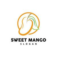 Mango Logo, frisch Obst Vektor, abstrakt Linie Stil Design, Symbol Vorlage Illustration vektor