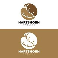 Hirsch Horn Logo, Tier Vektor, minimalistisch einfach Design, Illustration Symbol Symbol vektor