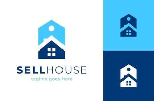 hem försäljning logotyp fastigheter vektor