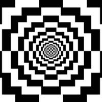 Verstand Biegen Illusion schwarz Weiß Muster Kunst. vektor