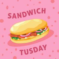 Sandwich Dienstag, lecker Snack Restaurant Angebot vektor