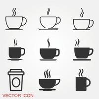 Kaffeetasse Symbole gesetzt vektor