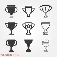 trophy cup ikoner set vektor