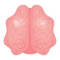 tecknad serie hjärna. mänsklig organ central nervös systemet. vektor illustration i platt tecknad serie stil.