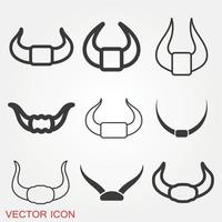 Stierhörner Icon Set vektor