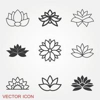 lotus ikoner set vektor