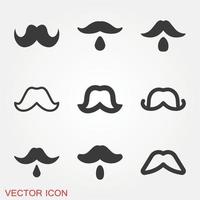 mustasch ikoner set vektor