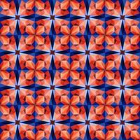 detta är ett månghörnigt blått och rött kristallkalejdoskopmönster i form av en blomma vektor
