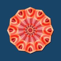 Dies ist ein rotes geometrisches polygonales Mandala mit einem Blumenmuster vektor