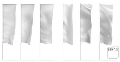 weiße Fahnenflaggenvektorsatz vektor