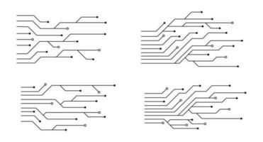 einstellen von gedruckt Schaltkreis Tafel. abstrakt futuristisch Schaltkreis Tafel. Hallo Technik Digital Schaltkreis Tafel. futuristisch Technologie Design Elemente. Vektor Illustration