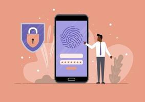 skydd för mobil fingeravtryck vektor