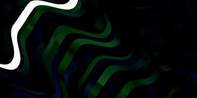 dunkelgrüner Vektorhintergrund mit gebogenen Linien. vektor
