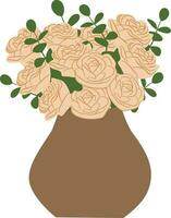 Strauß von Rosen im Vase Symbol Bild Vektor Illustration Design