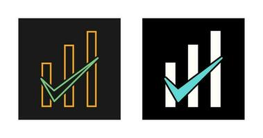 geprüftes Balkendiagramm-Vektorsymbol vektor
